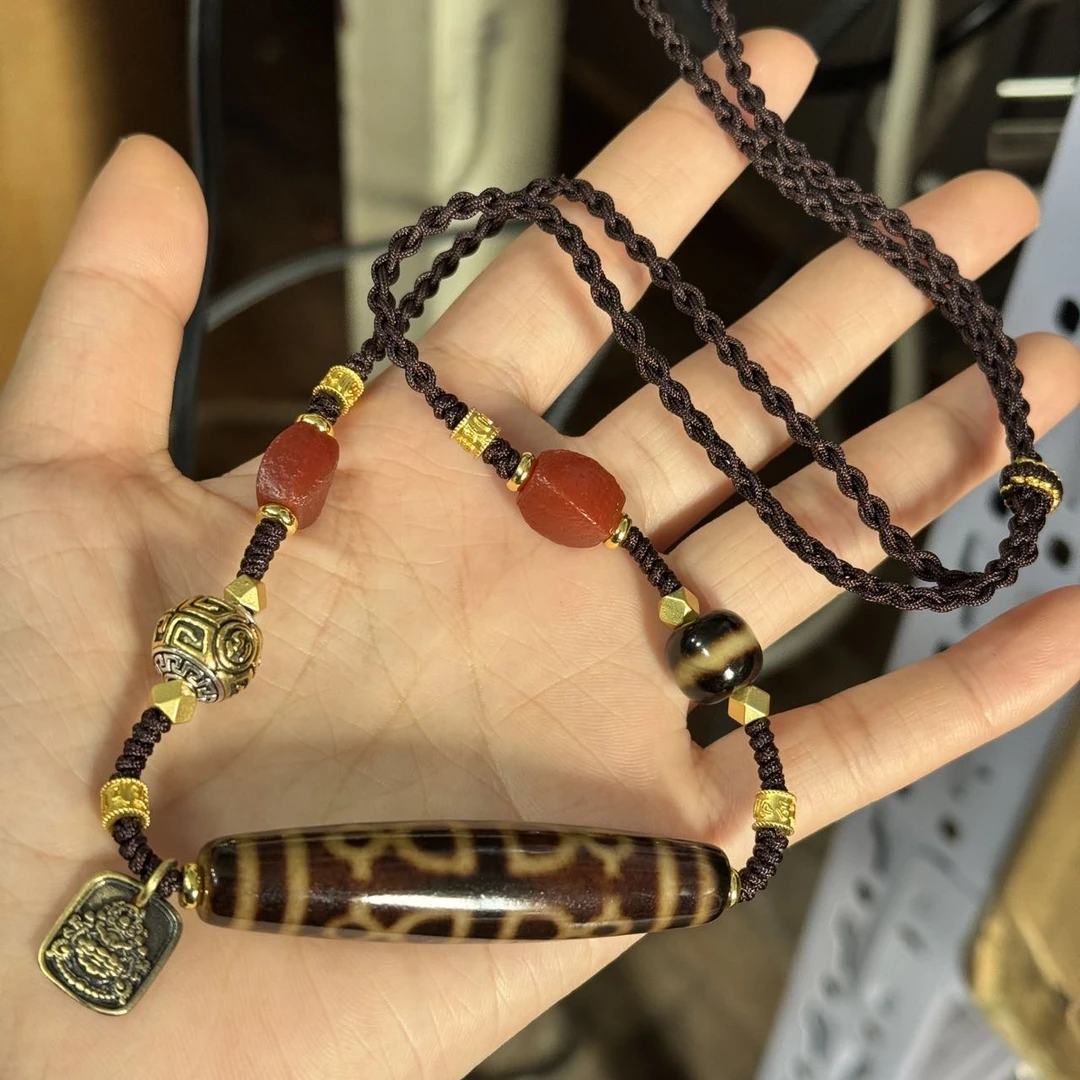 【天赐精选】TC47551-玛瑙DIY脖挂（财神）-多样性发其一-58*12mm