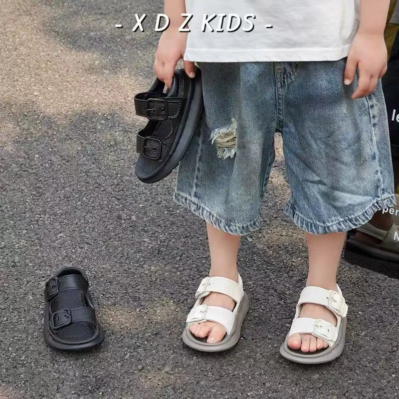 2530~儿童凉鞋男童运动沙滩鞋男童软底童鞋魔术贴包头牛皮