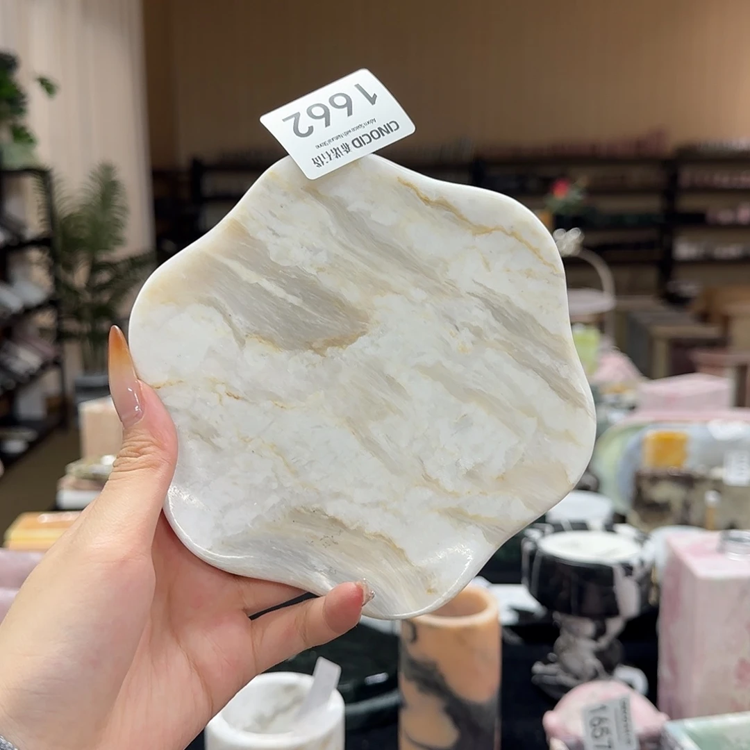 1662凤白玉花朵盘福利