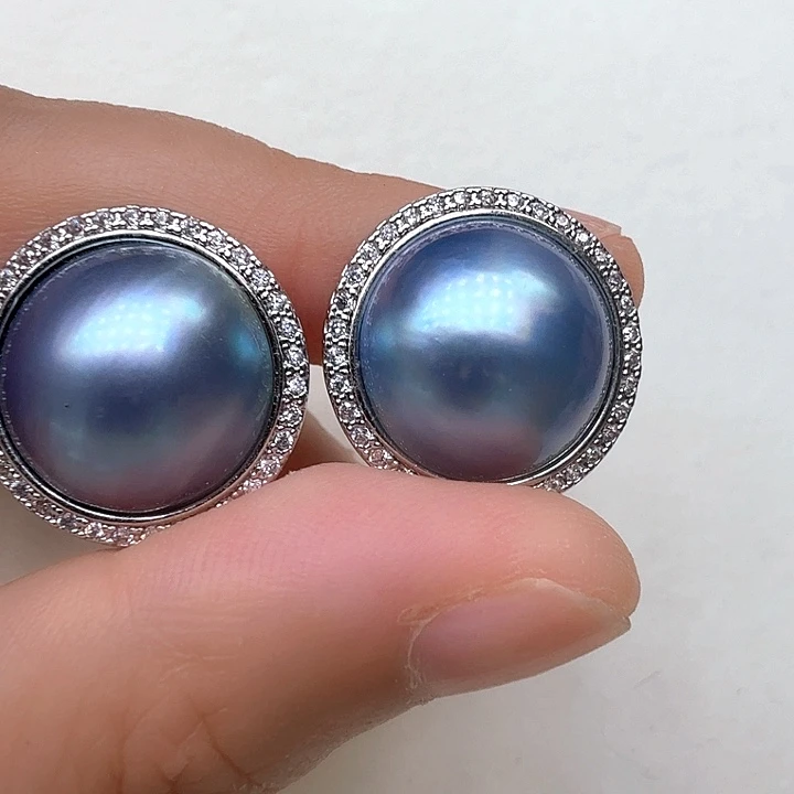 耳饰未镶嵌拼合珍珠（马贝珠）