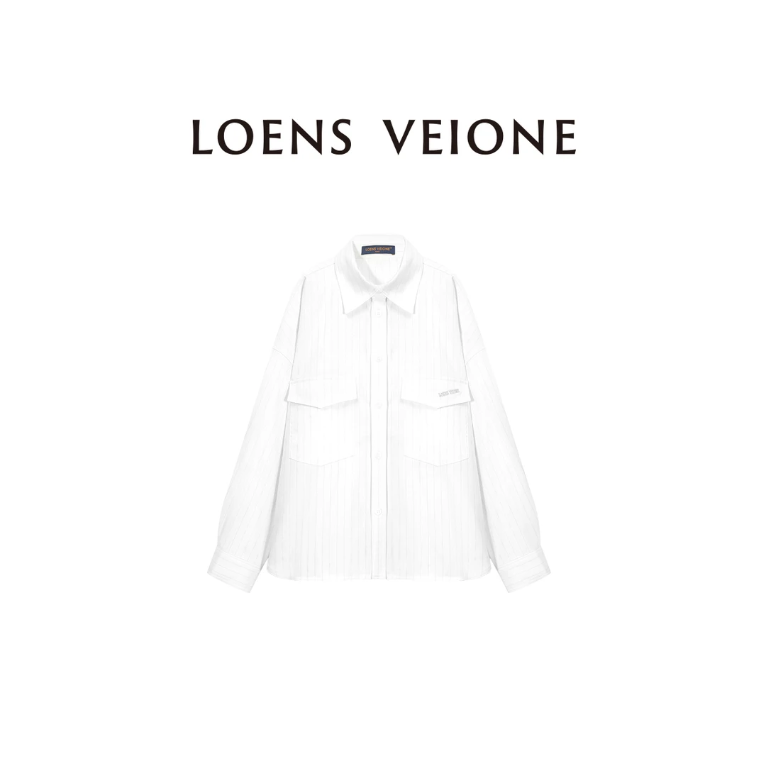 LOENSVEIONE/路斯威亚 纪白长袖百搭减龄简约潮流衬衫23CVDH0271N