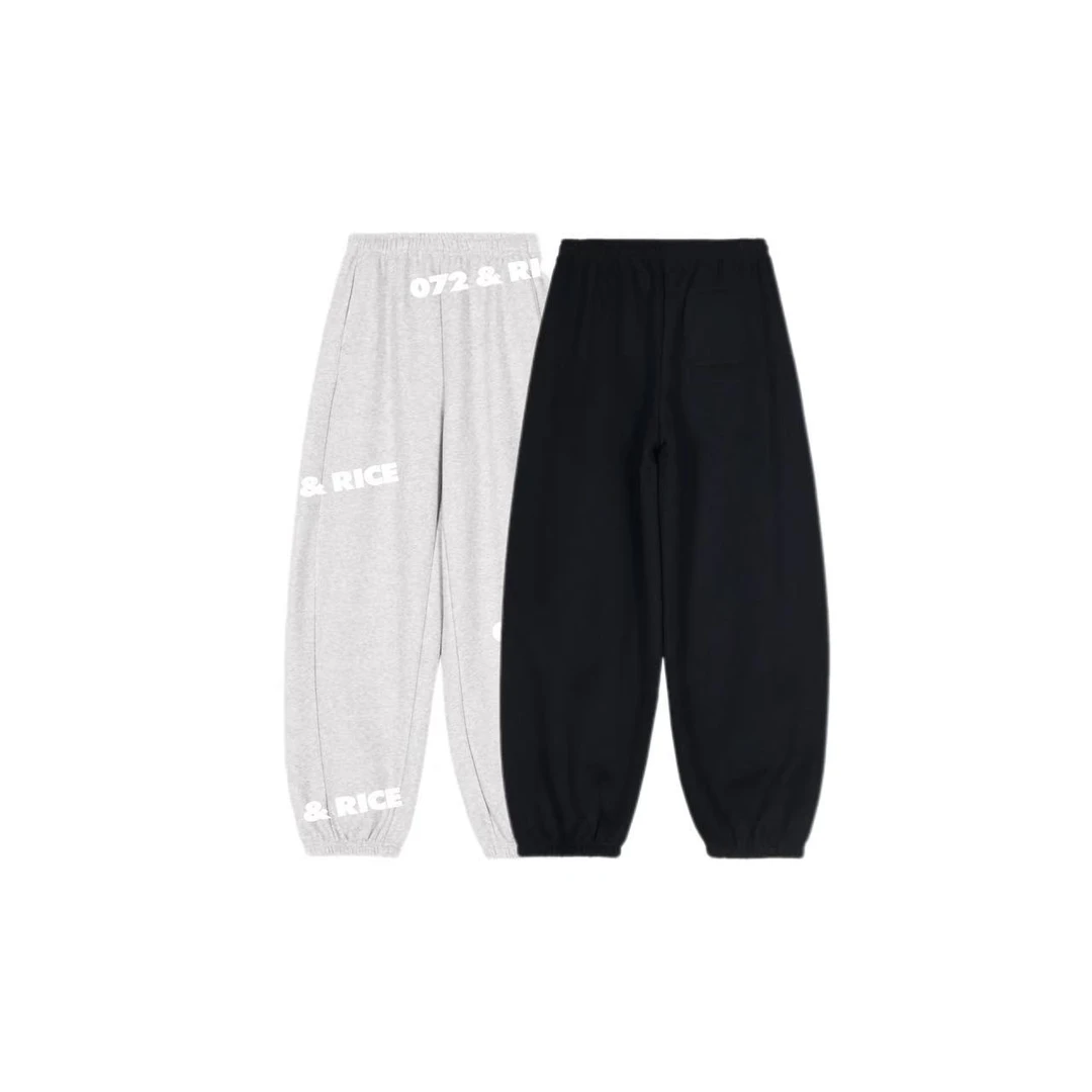 072 & RICE【舒芙蕾裤】棉 秋冬休闲橡筋腰加绒收脚卫裤 N-32NF28