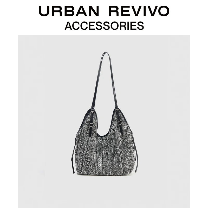 URBAN REVIVO2025秋季新款女假日感编织托特单肩包UAWB50046