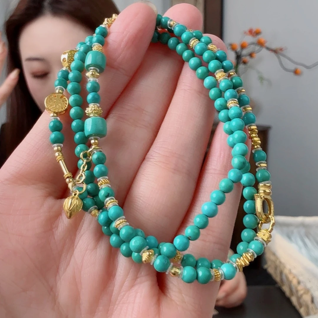 绿松石18K金镶嵌珠宝奇石