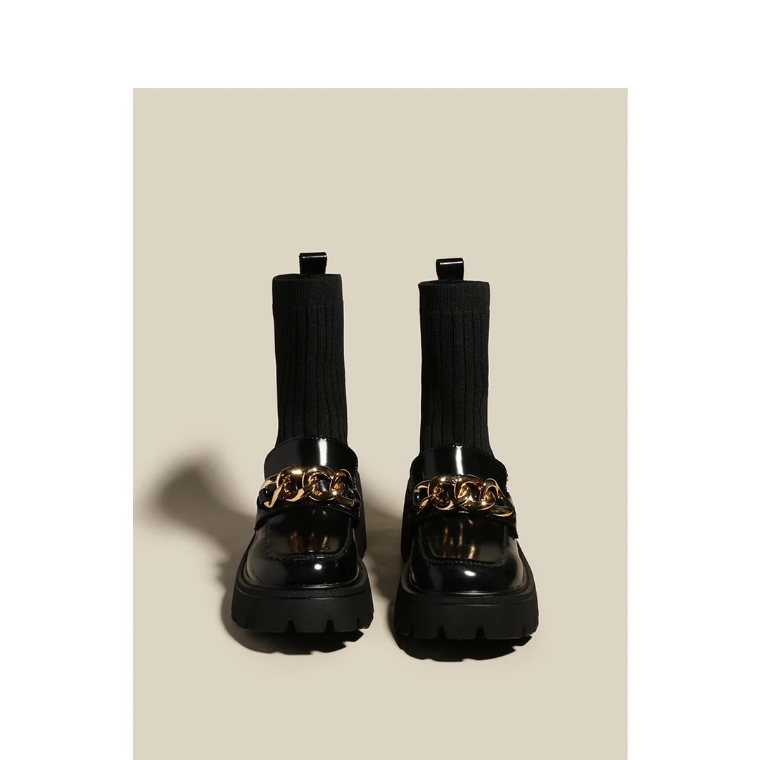 厚底短靴子女2025年秋冬新款内烟管瘦瘦靴袜靴