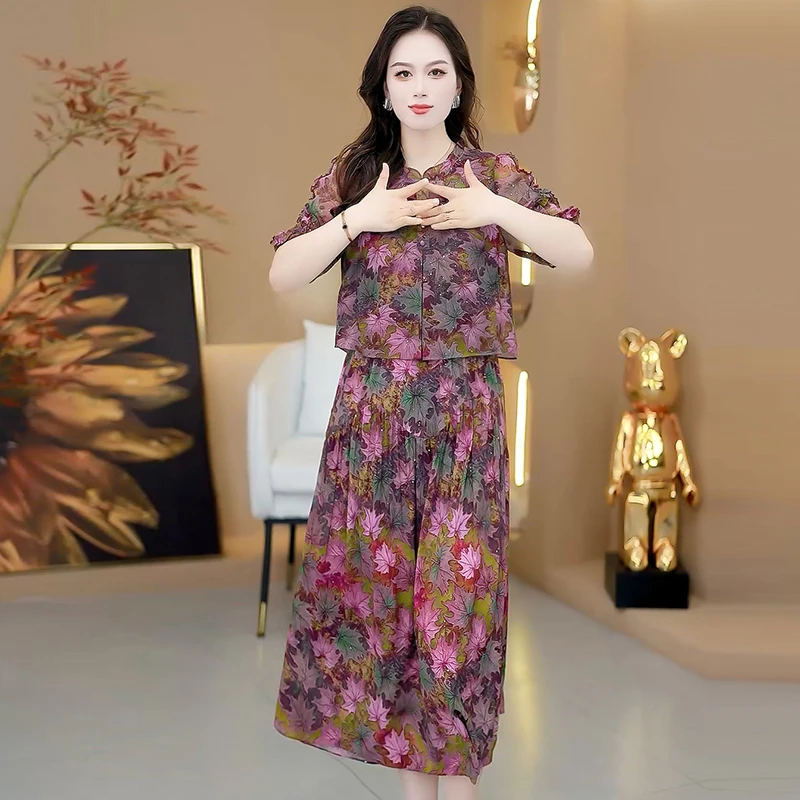 碎花连衣裙2025新款女夏季十三行今年流行爆款妈妈减龄轻奢高级感