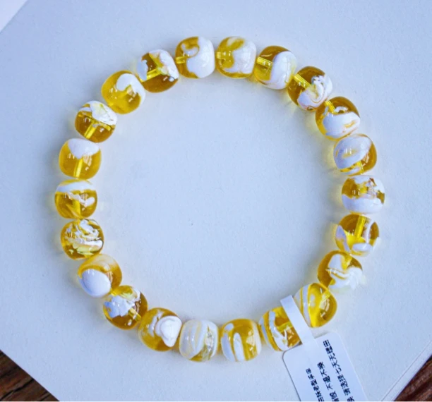 10.5mm极致金漆白妖花老型蜜蜡手串15.26克 臻选 金透漆白交融