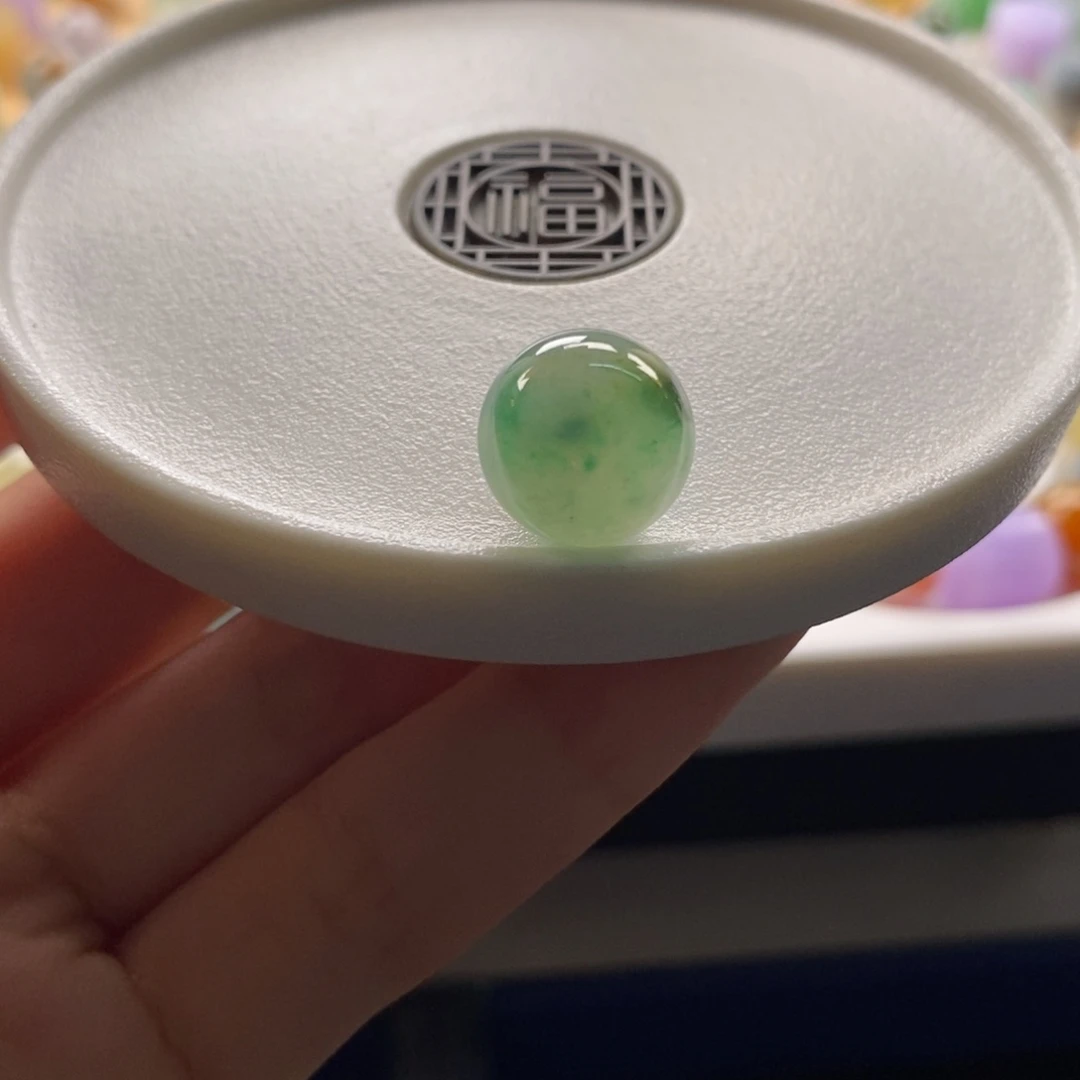 翡翠未镶嵌颈饰特色飘花圆珠卡12