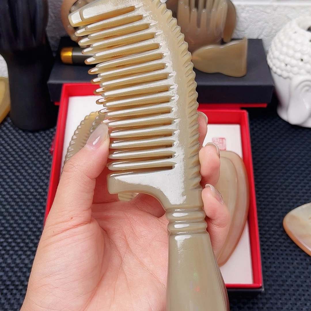 纯牛角手工制作牛角梳