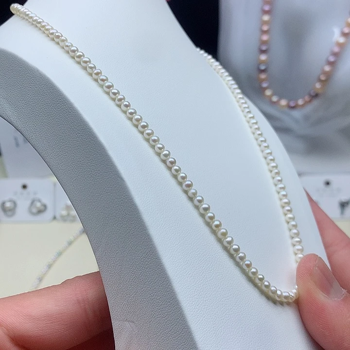 钛钢项链淡水珍珠