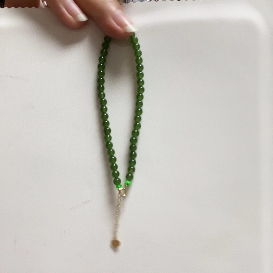 手链18K金镶嵌和田玉简单