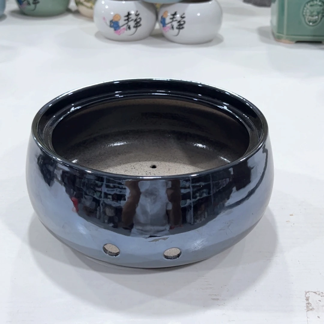 口  17*8.5陶瓷绿植多肉花盆拍满8.8包邮发货