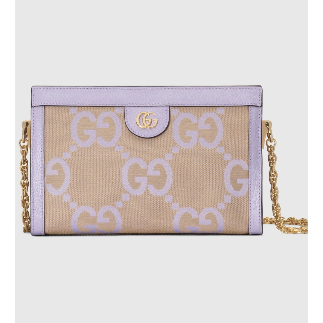 95新 GUCCI/古驰 古驰c1386紫色心定款夹子大双G