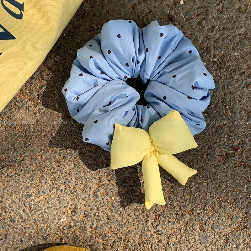 泡泡蝴蝶结大肠发圈立体充棉大号爱心低马尾丸子头发绳头绳发饰