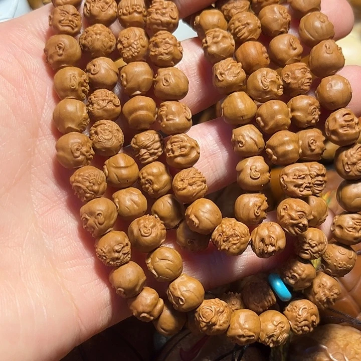 橄榄核手串/手链龙纹108罗汉