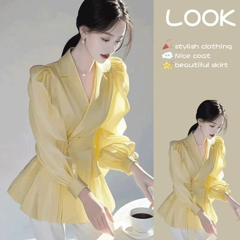 2025超火春季新款多色衬衫法式高级感气质收腰超好看独特漂亮上衣