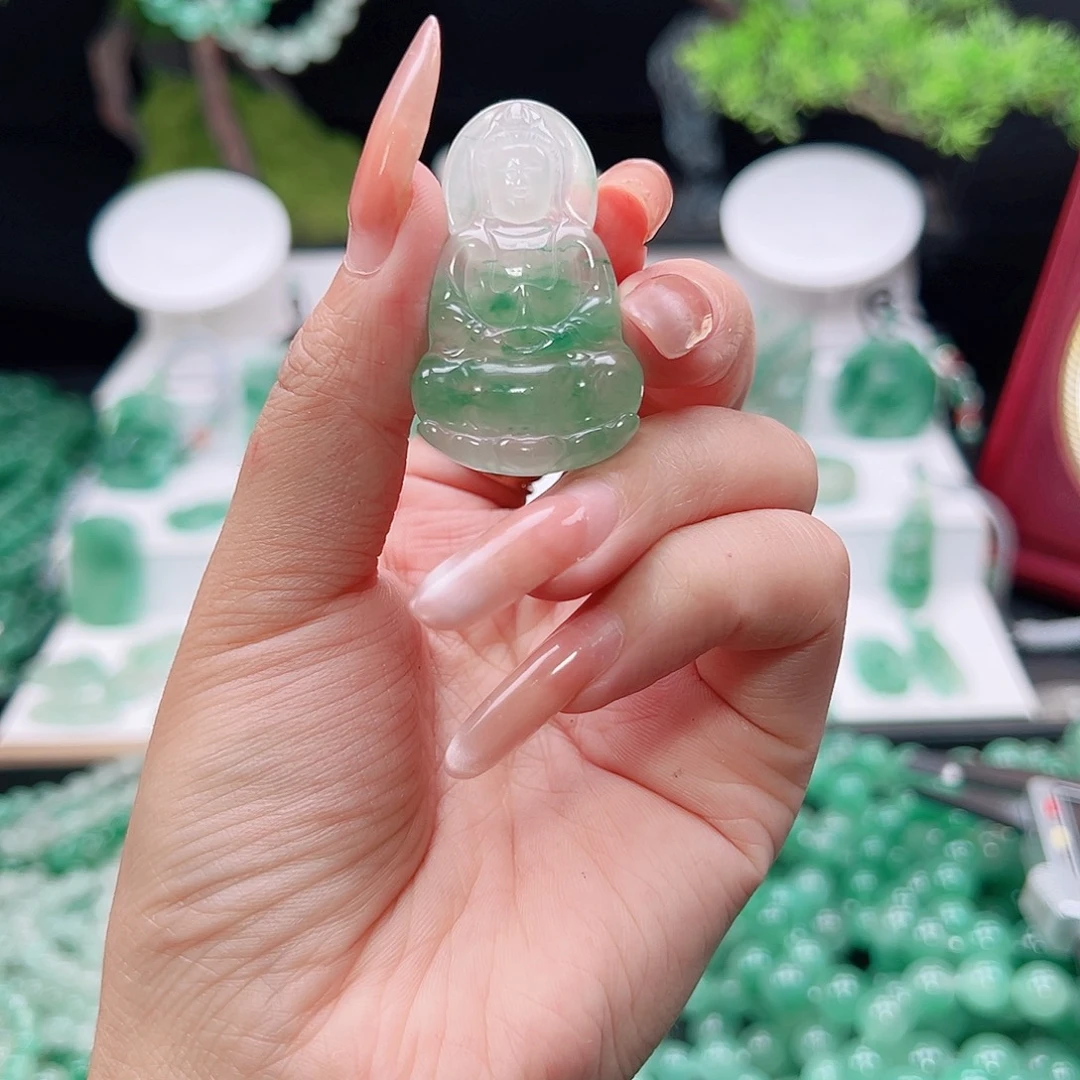 石英质玉（非洲翠）未镶嵌吊坠(赠链)