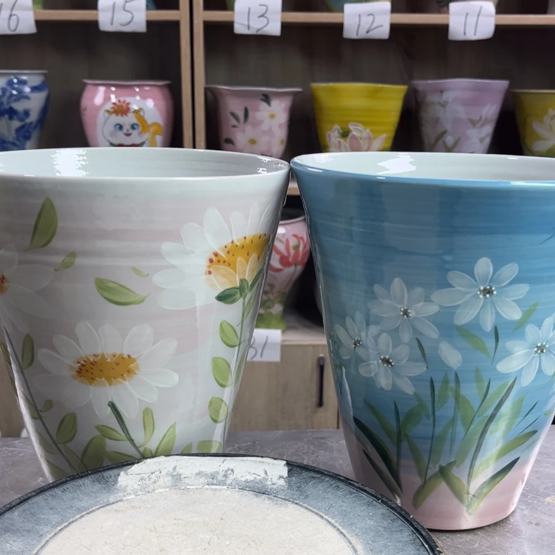 珊***瑚景德镇陶瓷花盆花盆