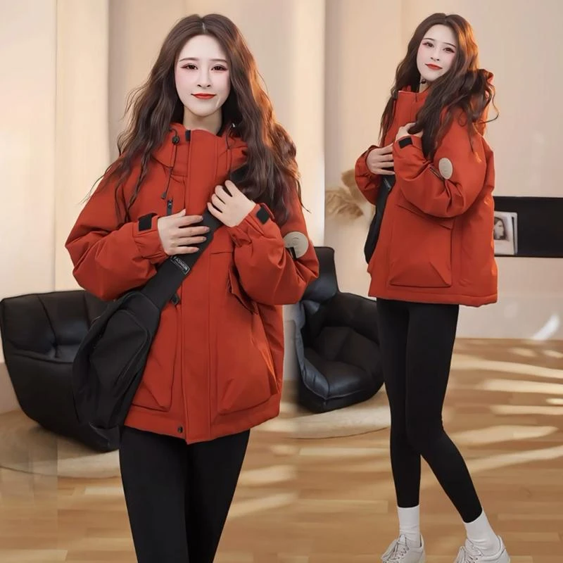 拉夏贝尔休闲连帽外套秋季新款宽松百搭夹克上衣小个子短款风衣