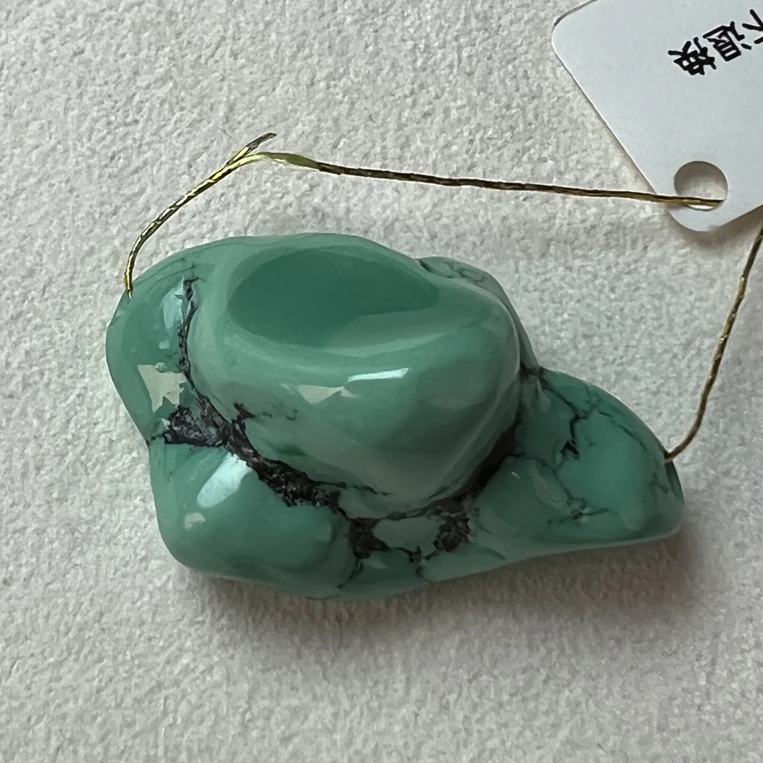 充填绿松石绿松石随形水滴吊坠