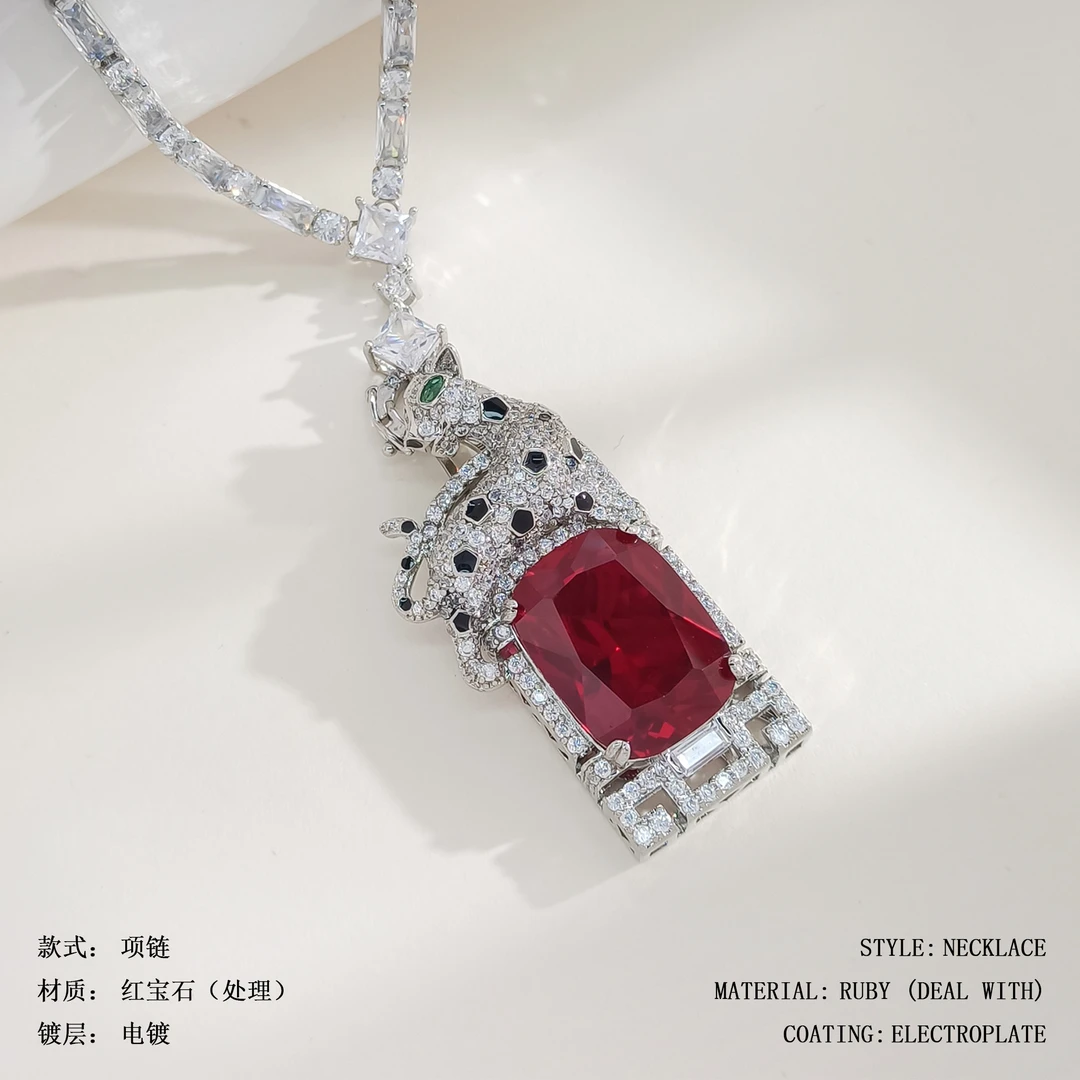 红宝石（处理）【LL7ZSS-31027】项链欧美时尚气质高级感