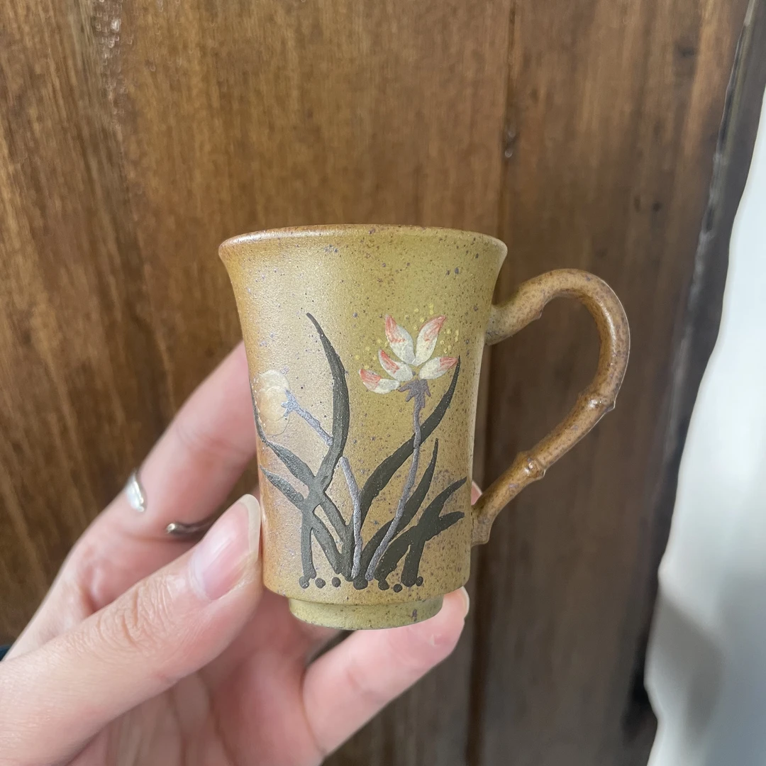 【老班长推荐】紫砂 段泥柴烧 玉兰竹节杯