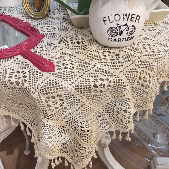 布100*100蕾丝桌布复古