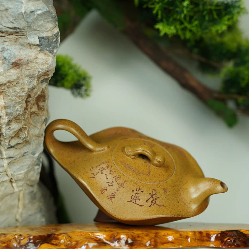 【水云间爱莲紫砂壶】300cc-范家兵-全手工老段泥高温柴烧