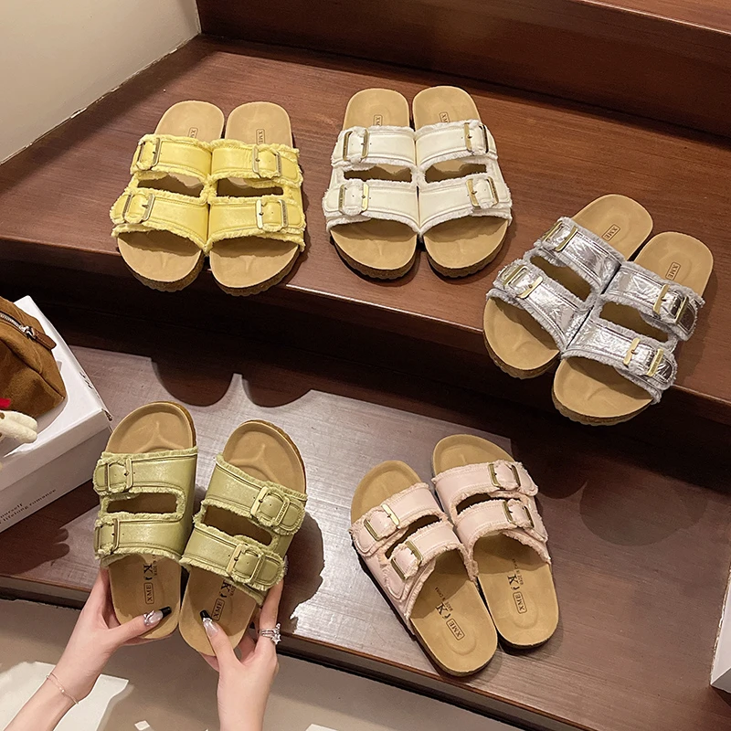 【严选】夏季平底休闲拖仙女风一字拖小香风珍珠拖鞋女外穿防滑外穿