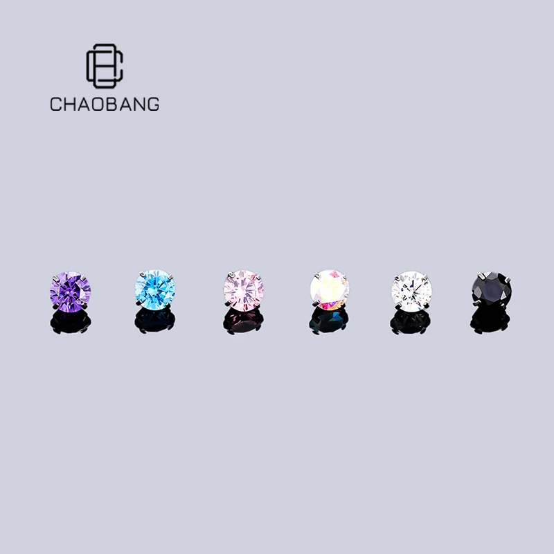 chaobang/潮邦 钛合金耳饰 F136钛合金植入养耳洞平底螺丝耳钉