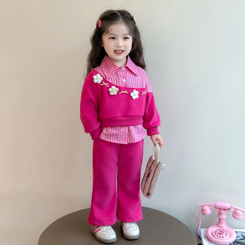 女童春秋款潮酷运动卫衣套装2025新款儿童洋气春装休闲百搭两件套