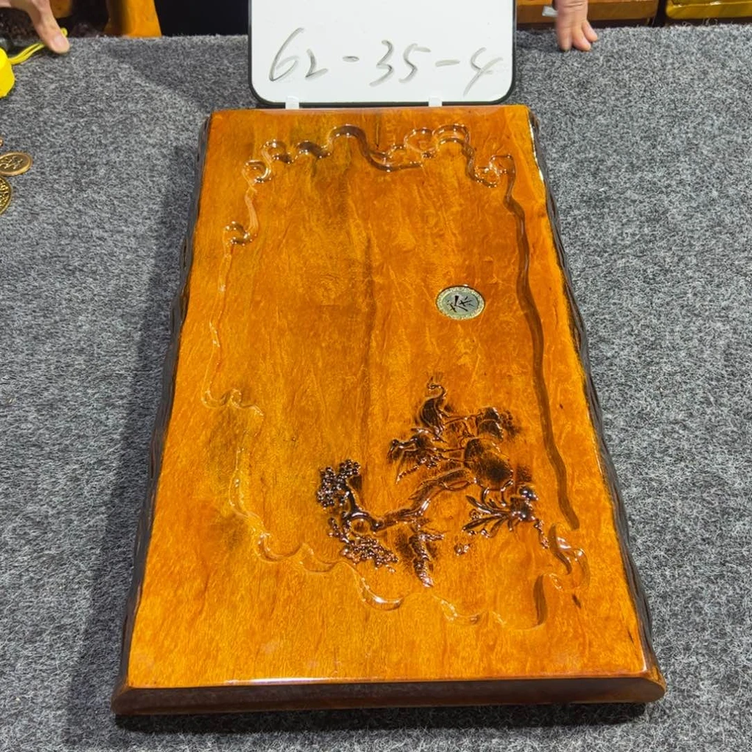用***8缅甸大叶金丝楠实木茶盘