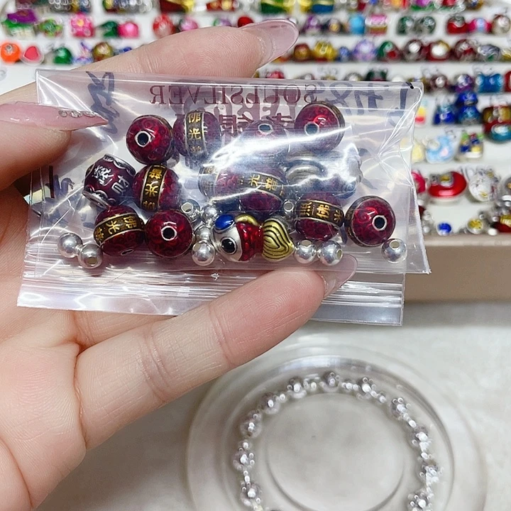 荆***瑰足银珐琅珐琅彩足银配件