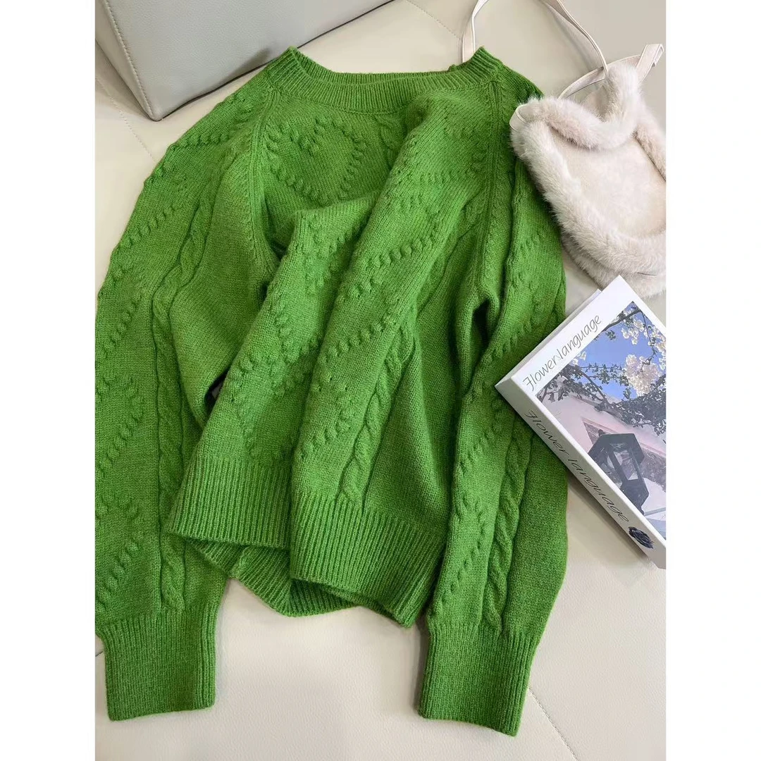 桃心纹理毛衣 小允姐姐2024新款时尚气质高级桃心纹理毛衣