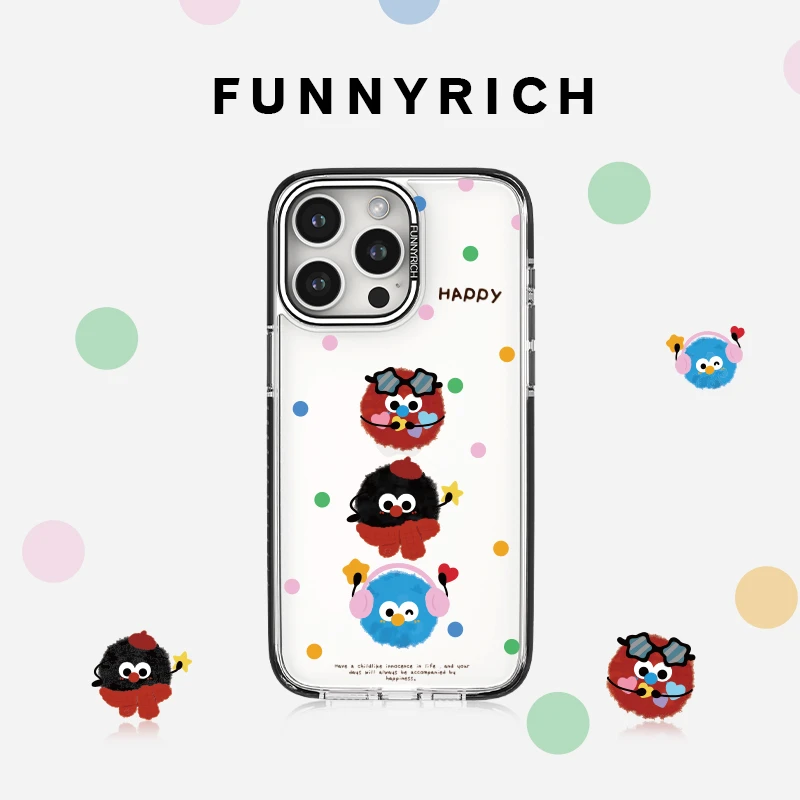 FUNNYRICH波点绒绒甜心适用苹果17ProMax手机壳iPhone16/15新款14