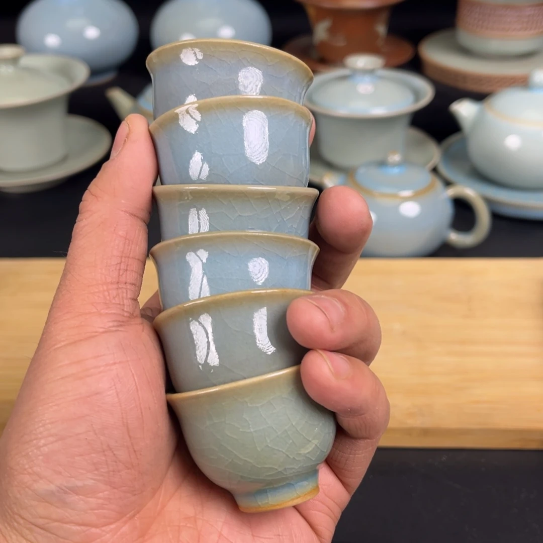 【闪购商品】爱****客酒杯微瑕六只汝瓷