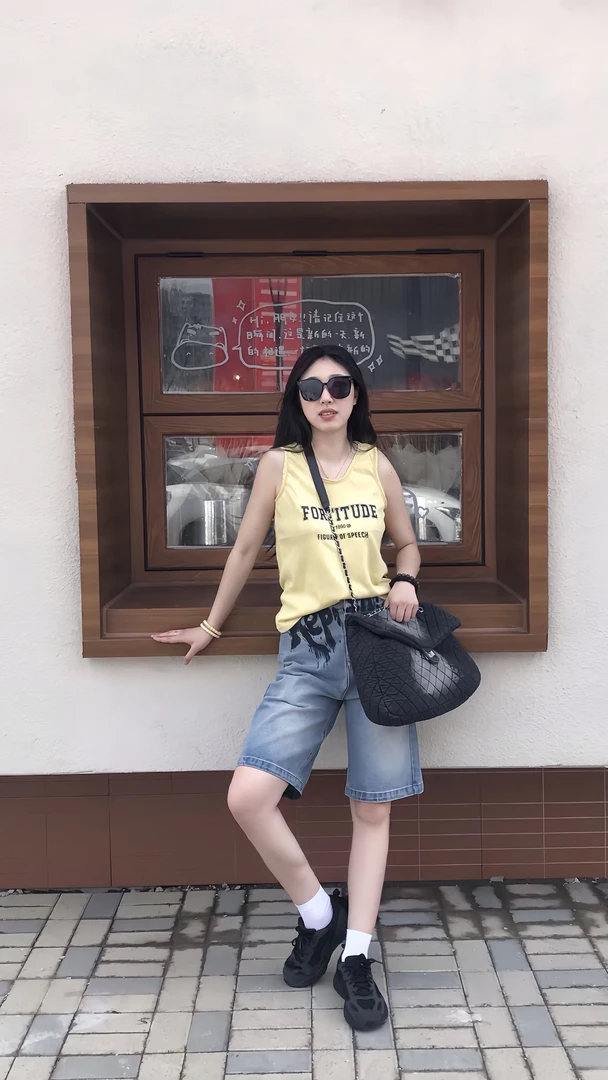 早安樂樂【休闲亚麻棉背心】慵懒风宽松显气质无袖圆领印花背心