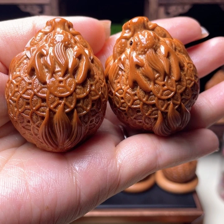 吊坠橄榄核金币龙龟手球3.5