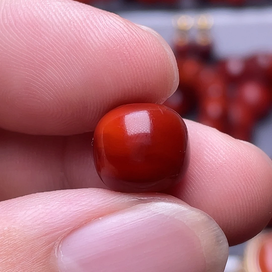 X***D未镶嵌手链南红玛瑙11.5mm瓦西牛血红单珠