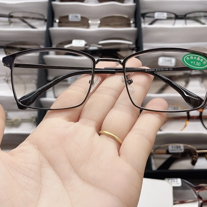 清***凉纯钛全框方圆款天然老花镜