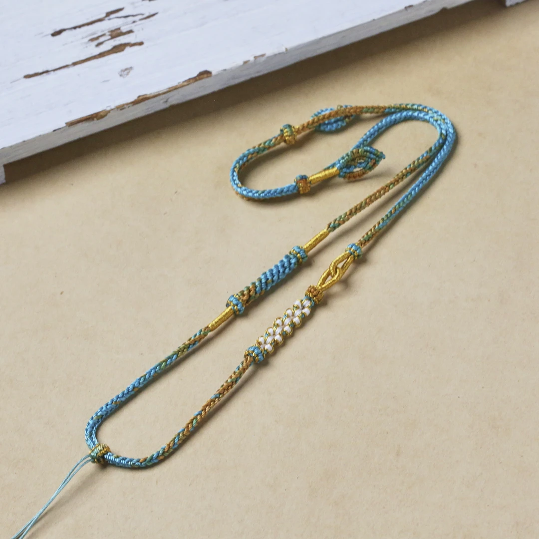 桃花结挂脖专用青绿可调节女款吊坠高货高档玉坠专用挂绳民族风60