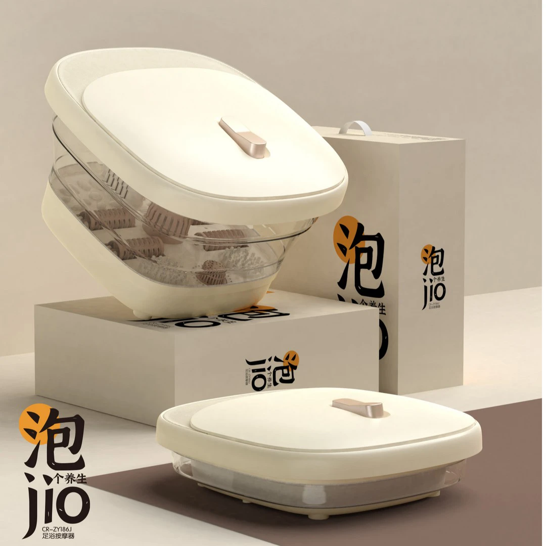 新疆包邮-新款折叠泡脚桶恒温加热电动按摩养生洗脚盆高深足浴桶