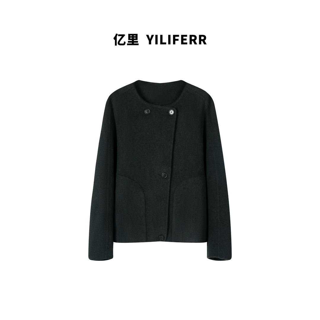 【YILI显瘦女装】舒适简约轻奢毛呢大衣 Y0315
