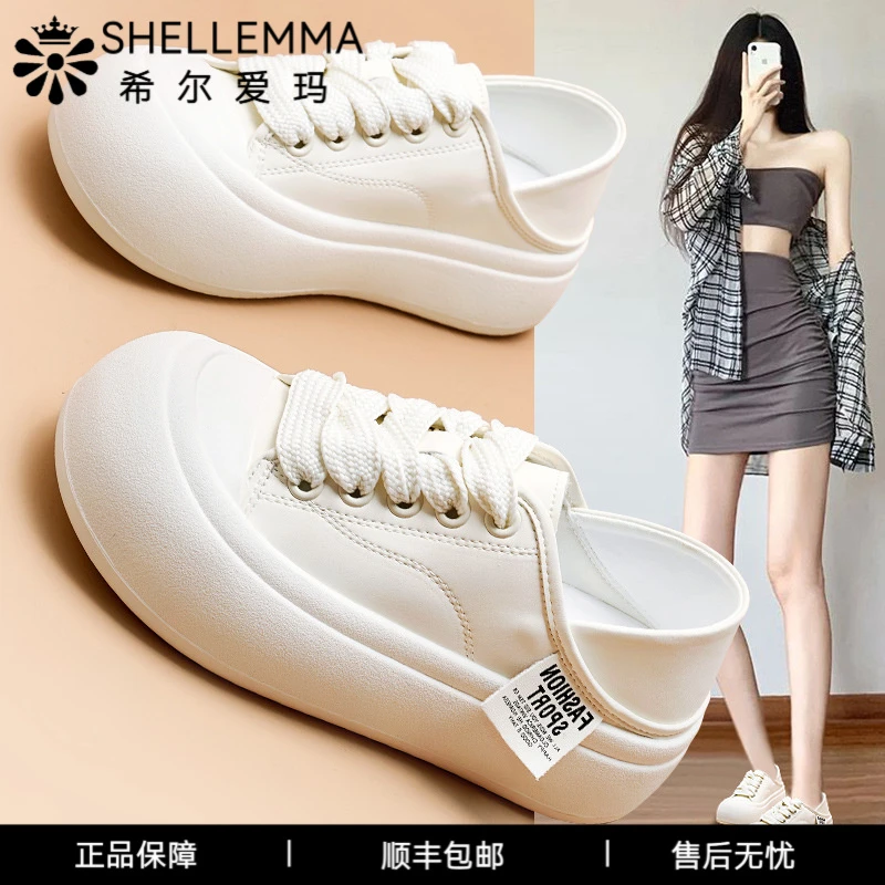 希尔爱玛大头面包鞋两穿爆款单鞋新款休闲运动百搭小白鞋圆头板鞋