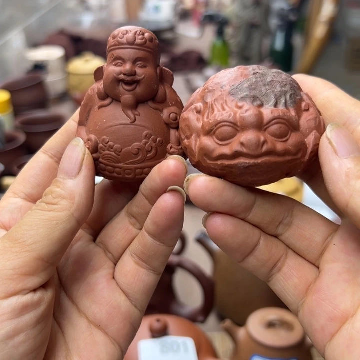 茶壶紫砂紫泥瑕疵两个