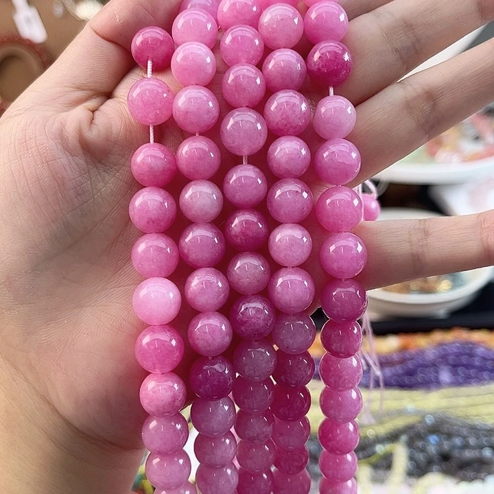 玛瑙/玉髓手链合金粉红