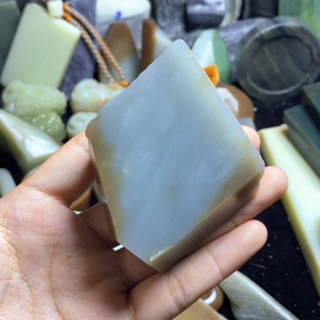 山***河和田玉未镶嵌挂件