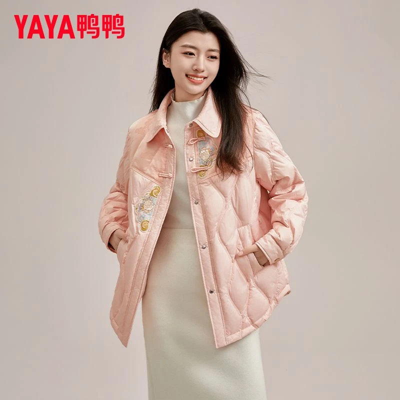 YAYA/鸭鸭韩版时尚宽松轻薄保暖羽绒服YE4A602005L