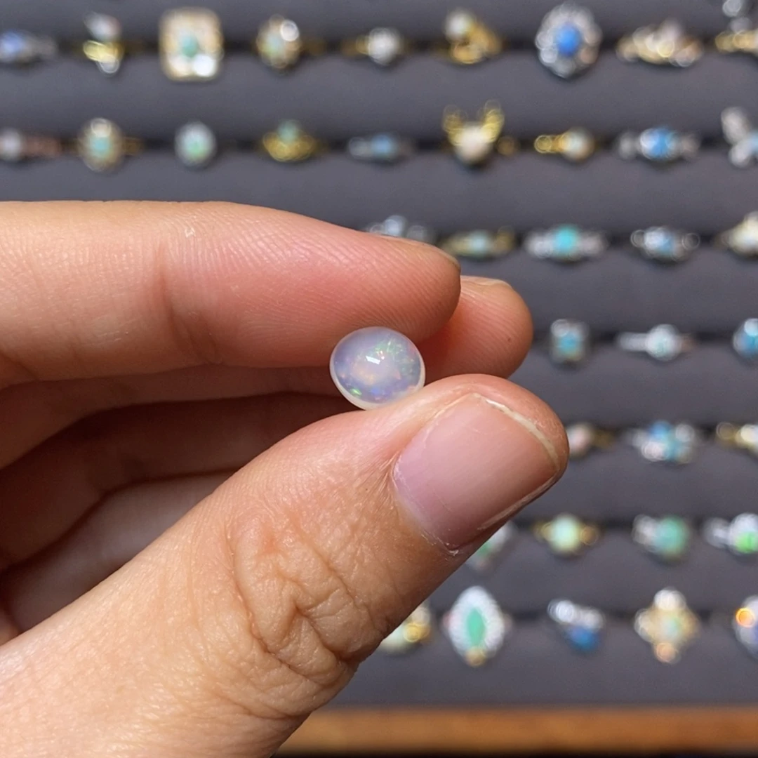 欧泊珠宝奇石银S925镶嵌梨**酥戒指