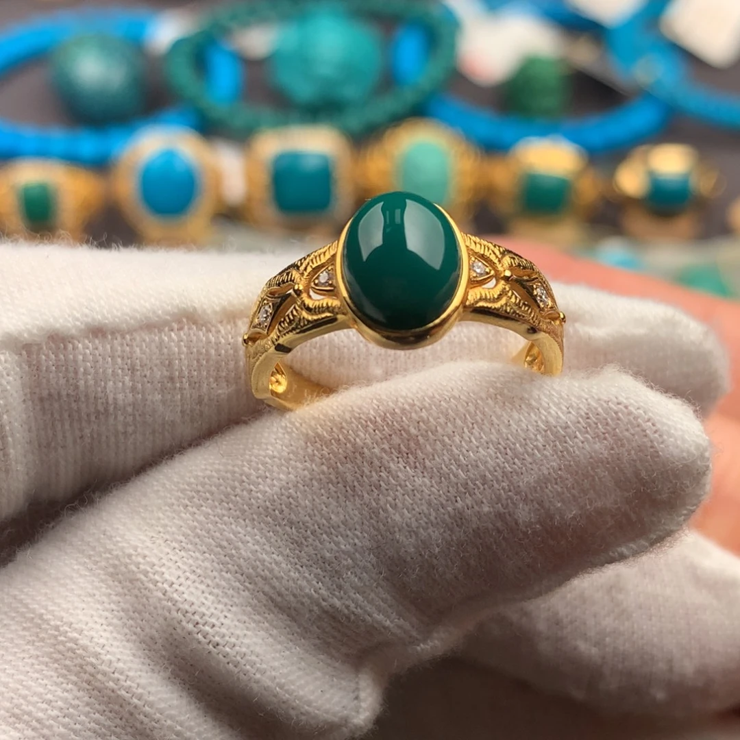 绿松石18K金镶嵌发饰